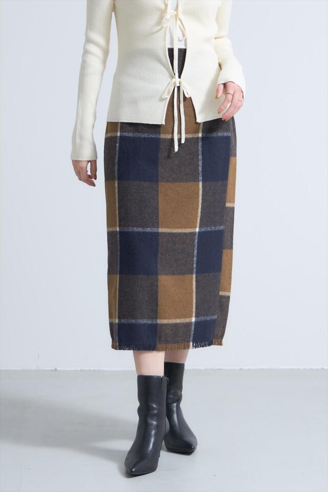 モッサ先染めチェックタイトスカート※一部店舗のみ入荷