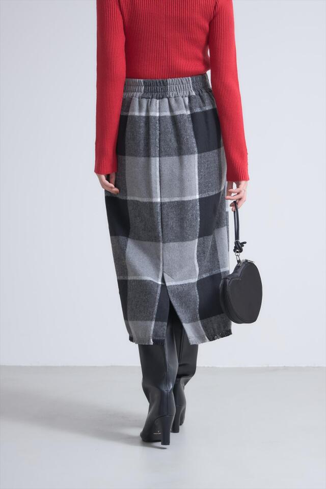 モッサ先染めチェックタイトスカート※一部店舗のみ入荷