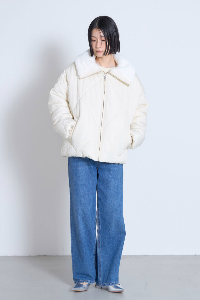 フェイクファー衿ファイバーダウンブルゾン※一部店舗のみ入荷