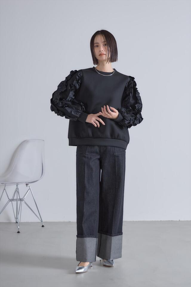 パーリーゲイツ７部袖フリルニット フリルスリーブプルオーバー※一部店舗のみ入荷