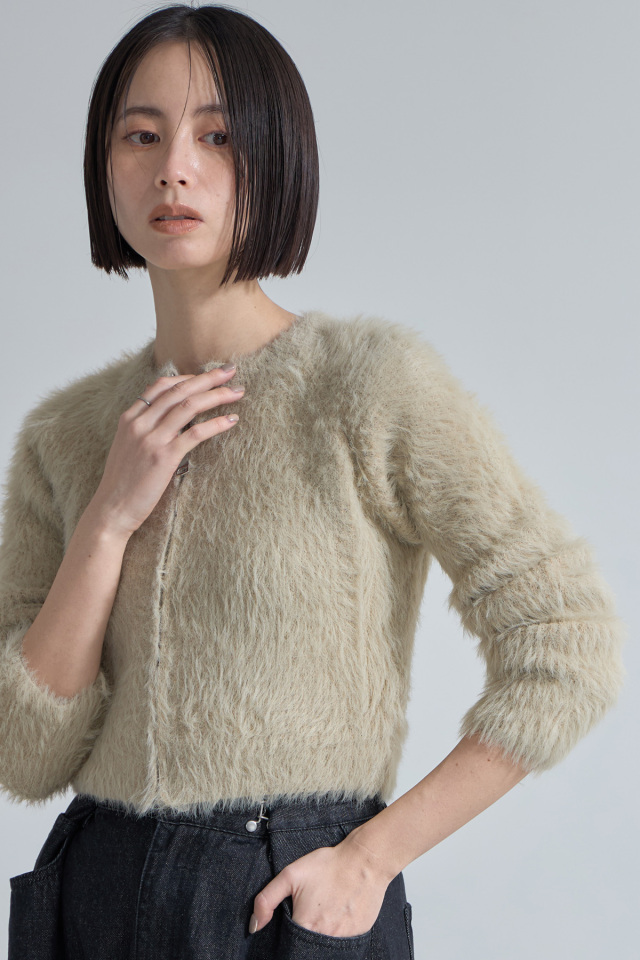 希少 美品 サカイ シャギー フライフロント グラデーション カーディガン 希少 美品 サカイ シャギー フライフロント グラデーション