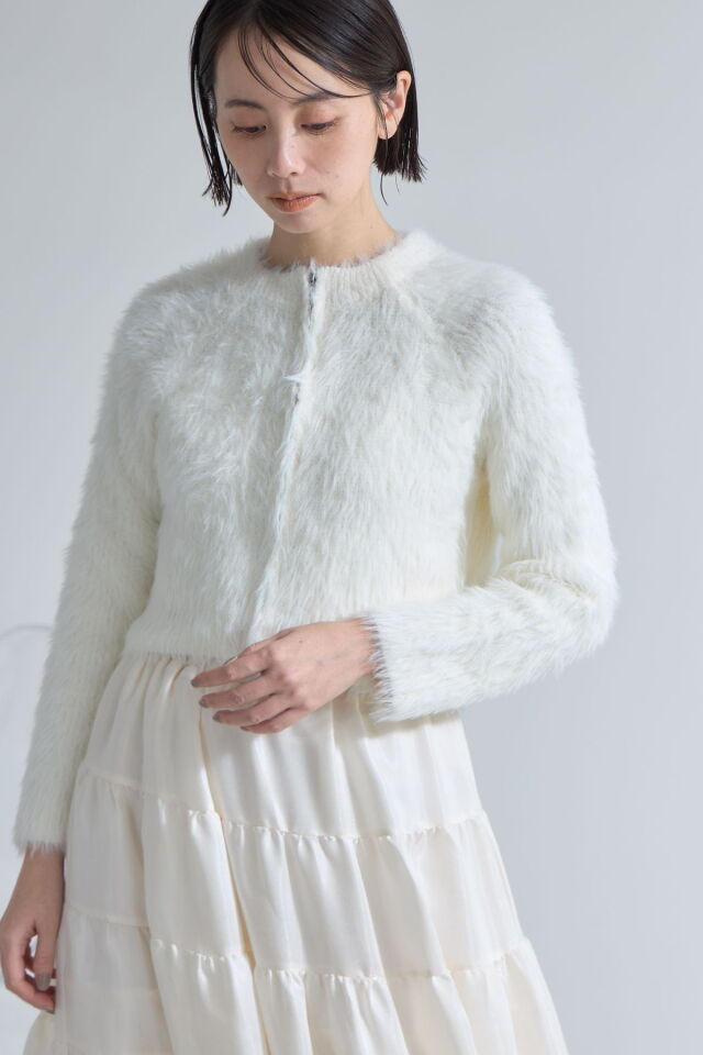 skygrayページです＊ シャギーフロントジップカーディガン※一部店舗のみ入荷