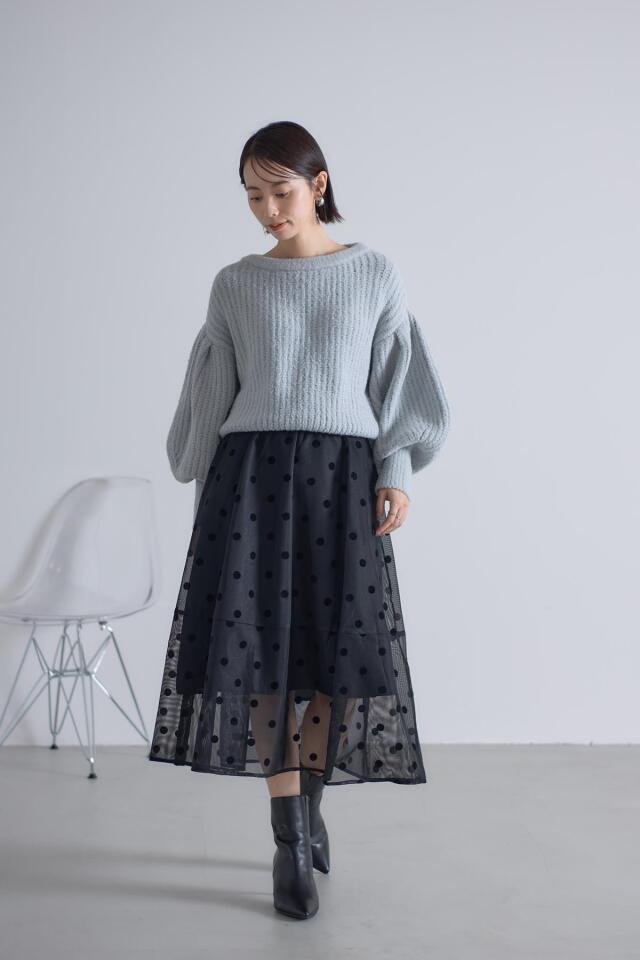 裾切替ドットスカート※一部店舗のみ入荷