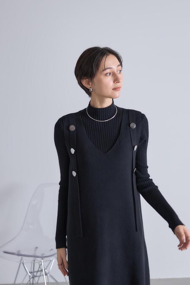ハイネックニット×ジャンスカレイヤードワンピース※一部店舗のみ入荷