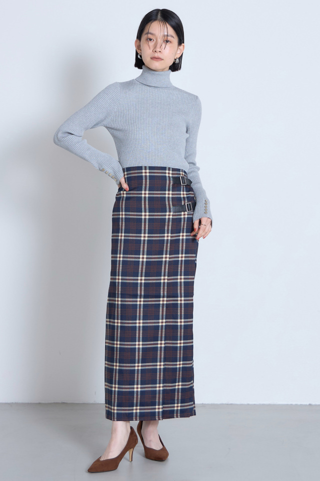 サイドベルトチェックスカート※一部店舗のみ入荷