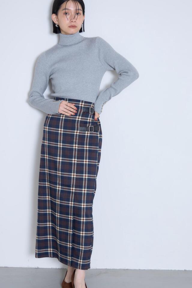 サイドベルトチェックスカート※一部店舗のみ入荷