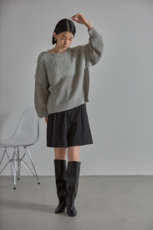 Rady❤️ジャギーニットアンサンブル ブラック Riff アンサンブル 「2点セット」 シャギーニットカーディガン+