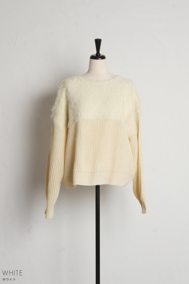 【新品】Whim Gazette ミラノリブヨーク切替　プルオーバー Whim Gazette(ウィム ガゼット)のミラノリブヨーク切替プル