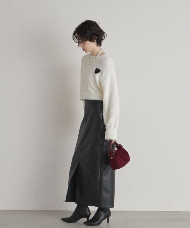 シャギージャガードハートクロップドニット※一部店舗のみ入荷