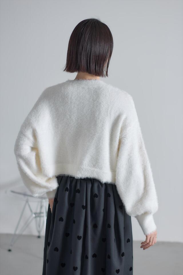 シャギージャガードハートクロップドニット※一部店舗のみ入荷