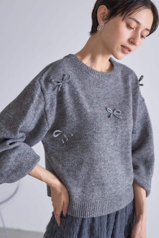 ウールタッチリボンニットプルオーバー※一部店舗のみ入荷