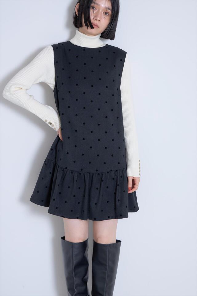 フロッキードットミニワンピース※一部店舗のみ入荷