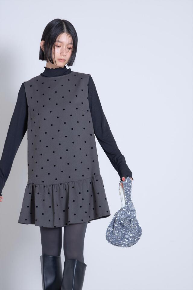 フロッキードットミニワンピース※一部店舗のみ入荷
