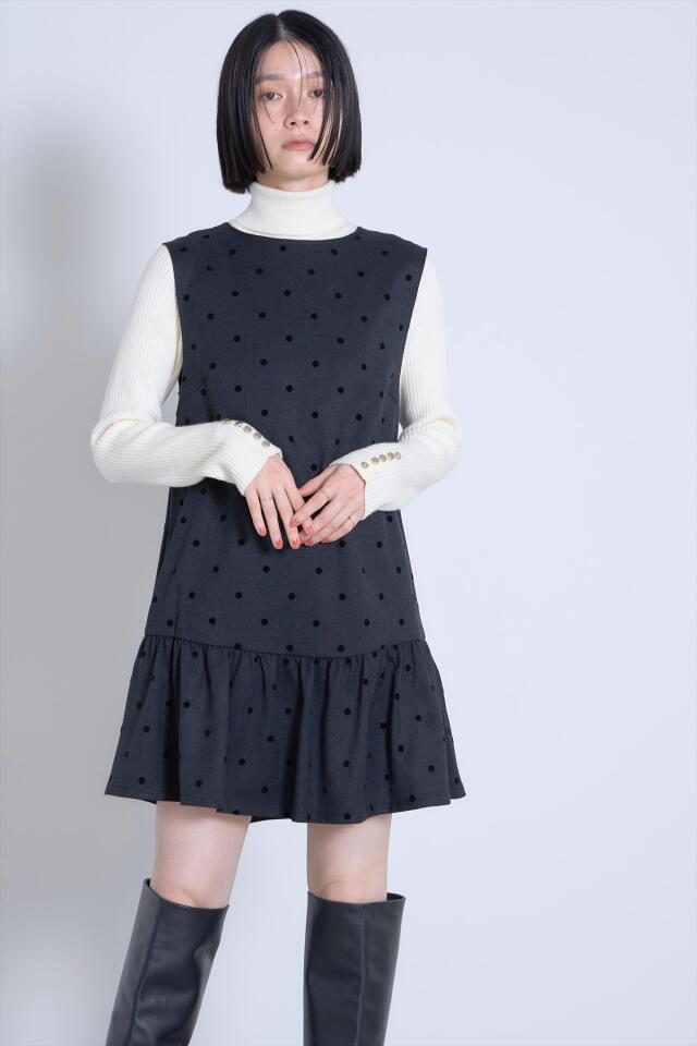 フロッキードットミニワンピース※一部店舗のみ入荷