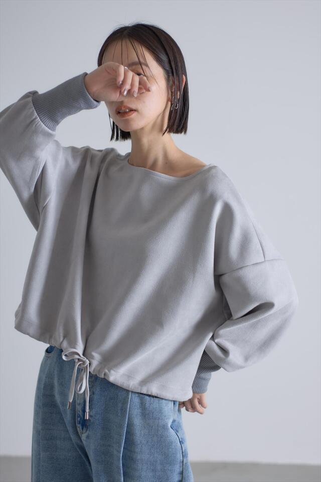 カットスエード裾ドロストプルオーバー※一部店舗のみ入荷
