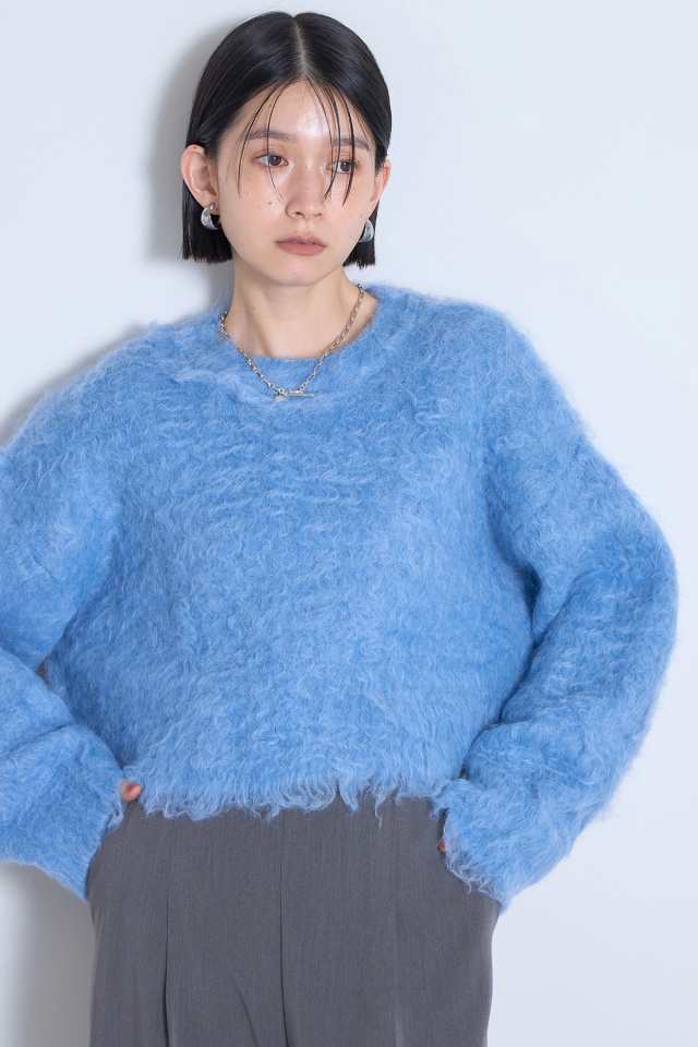 起毛クロップドニットプルオーバー※一部店舗のみ入荷