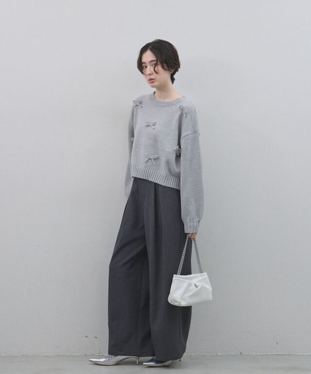 オフィシャルサイト限定】モヘアタッチリボン付きニット