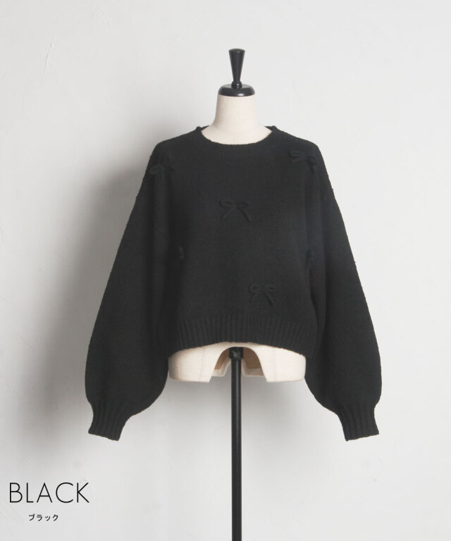 オフィシャルサイト限定】モヘアタッチリボン付きニット