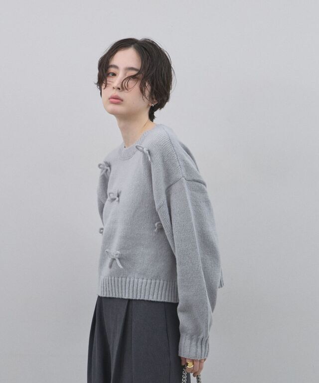 オフィシャルサイト限定】モヘアタッチリボン付きニット