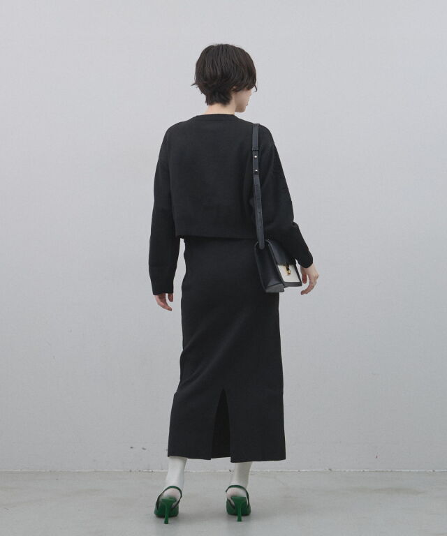 ３点セット【新品】キャロウェイ ブルゾン ブラック ニット スカート 限定 黒 オフィシャルサイト限定】コード刺繍バックスリットニットスカート