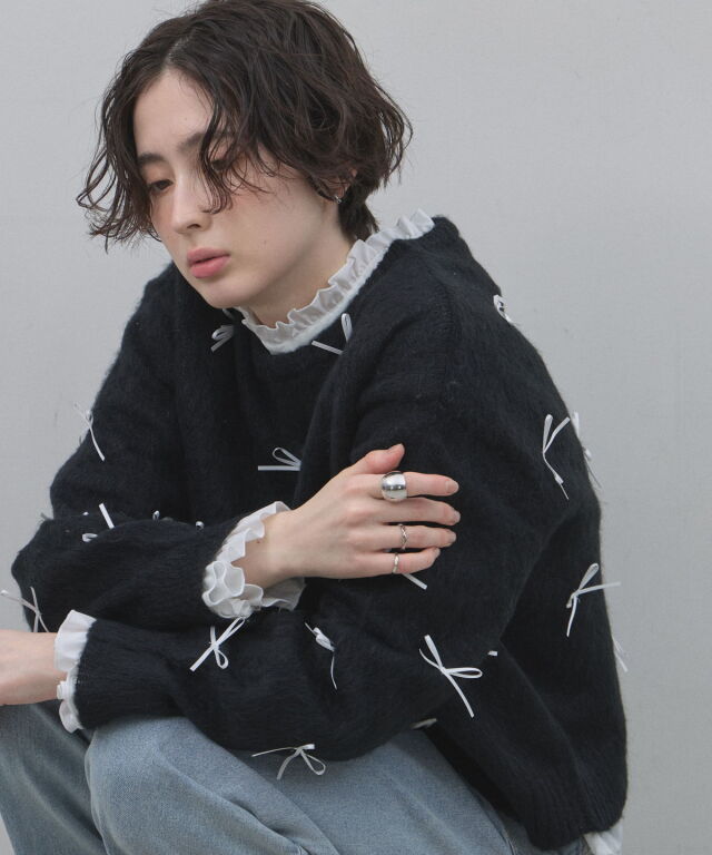 【オフィシャルサイト限定】ウールタッチリボンプルオーバー