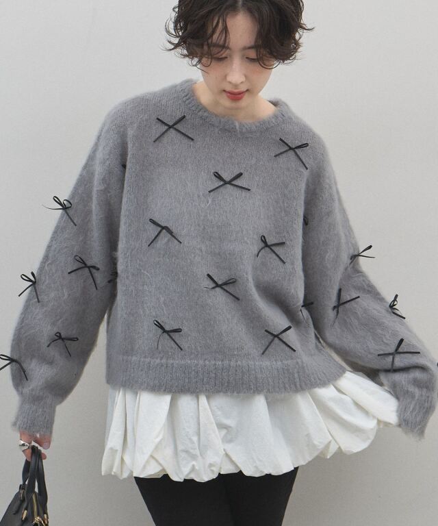 オフィシャルサイト限定】ウールタッチリボンプルオーバー