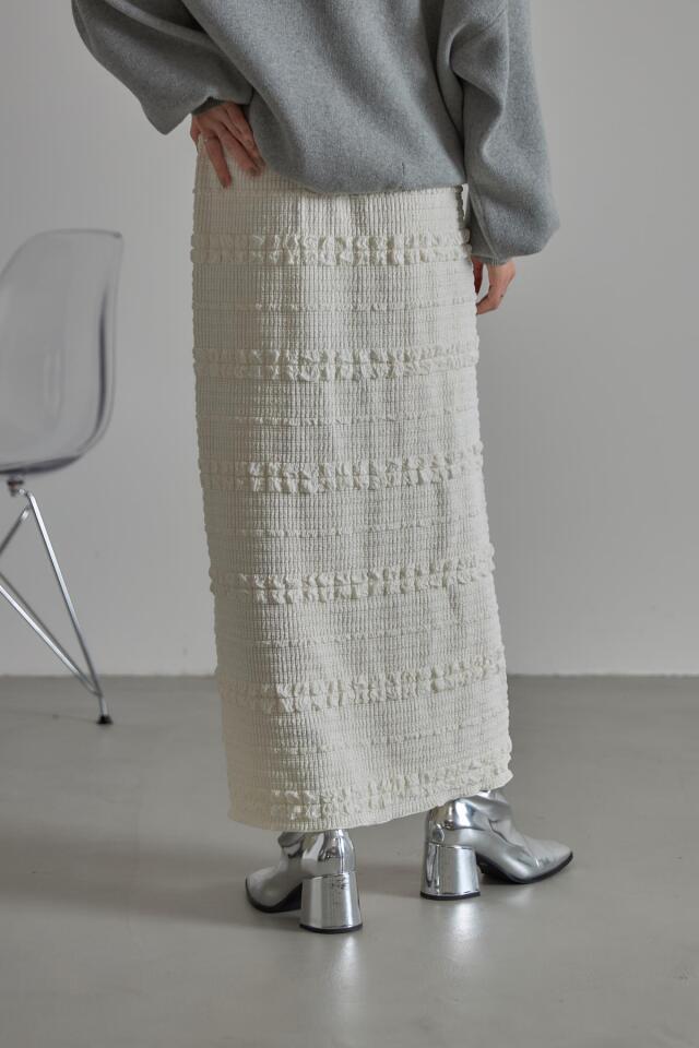 フロントジップジャガードナロースカート※一部店舗のみ入荷