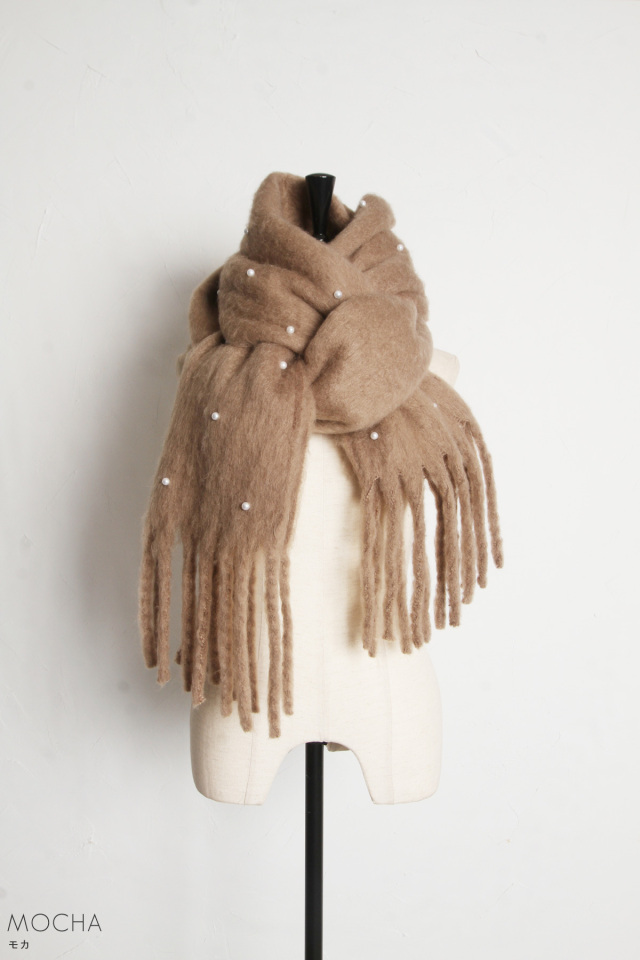 パール付き起毛マフラー※一部店舗のみ入荷