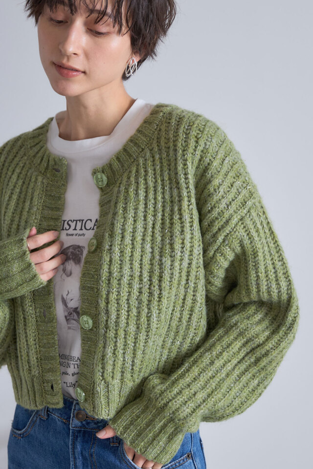 OLD GAP リブ編みカーディガン M リブ編みカーディガン（生成）