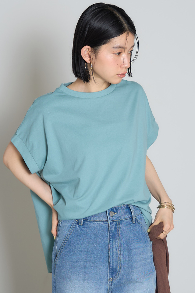 【接触冷感】天竺コットンハーフスリーブTシャツ※一部店舗のみ入荷
