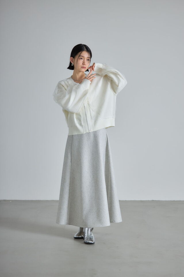 チュール重ねニットカーディガン※一部店舗のみ入荷