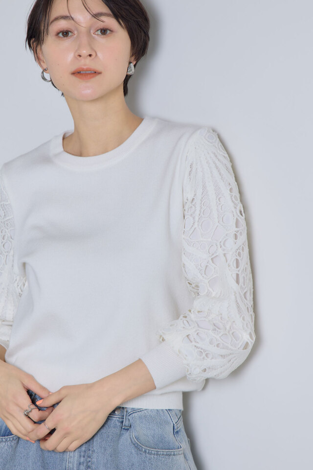 専用のお品です。 他の方のご購入はお控えください。 袖レースニット