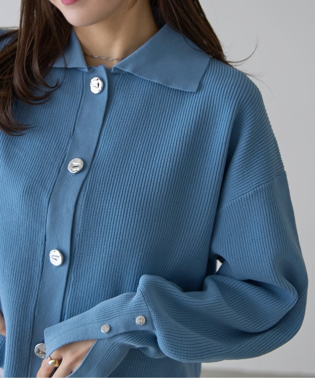 オフィシャルサイト限定】スポンディッシュシルバーボタンカーデ