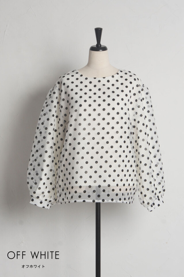 フロッキードットブラウス フロッキードットチュールレイヤードブラウス※一部店舗のみ入荷