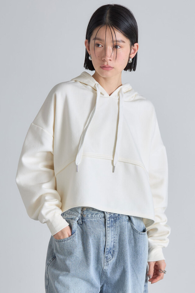 裏起毛ショート丈パーカー※一部店舗のみ入荷