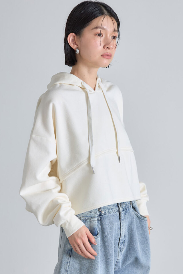 裏起毛ショート丈パーカー※一部店舗のみ入荷