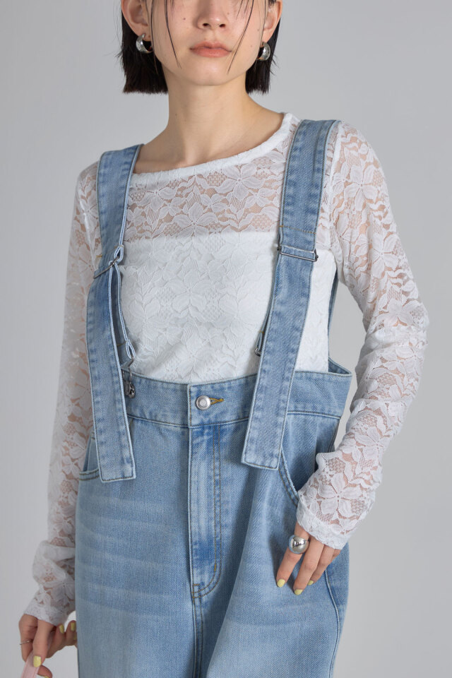 サスペンダー付きハイウエストパンツ※一部店舗のみ入荷