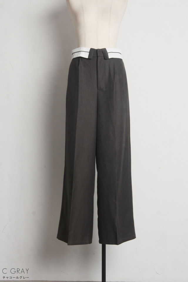 ウエスト折り返しツイルパンツ※一部店舗のみ入荷