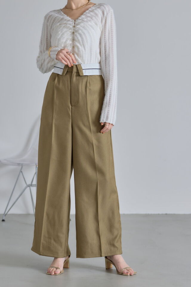 ウエスト折り返しツイルパンツ※一部店舗のみ入荷