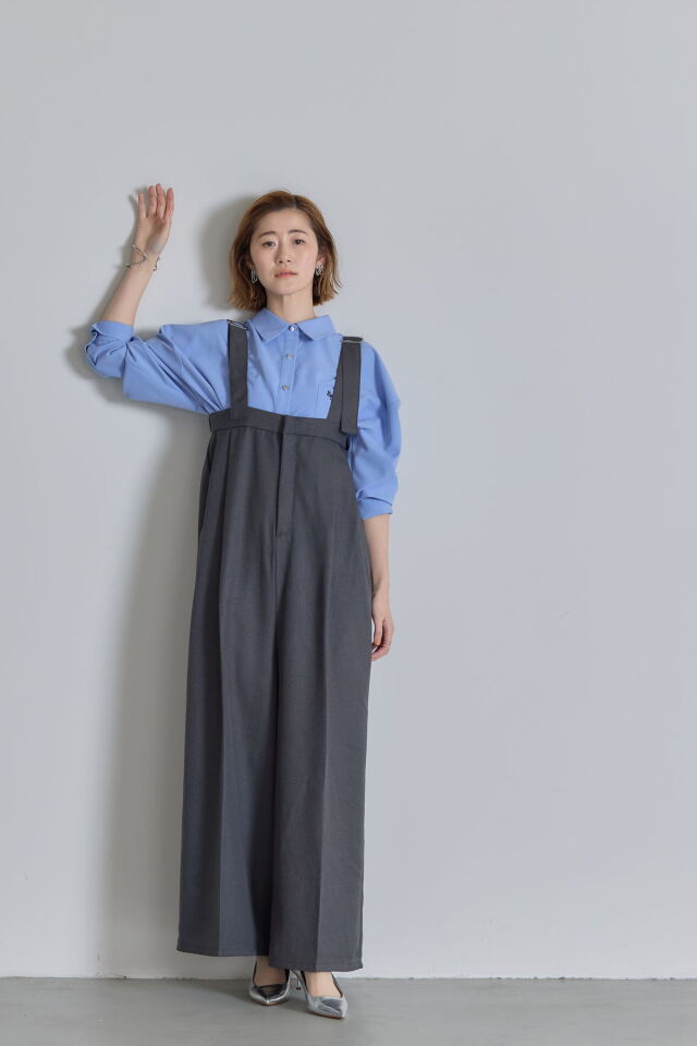 ベルトデザインツイルサロペット※一部店舗のみ入荷