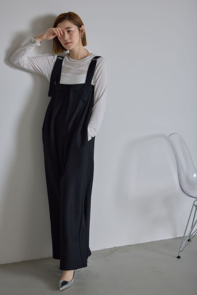 北欧暮らしの道具店 サイドベルトのサロペット アイボリー 北欧