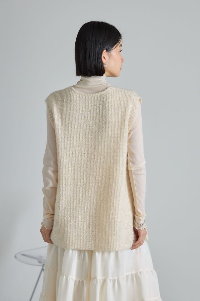 ドアーズ♪  ナチュラル M  ストローヤーンニットベスト フェザーヤーンニットベスト | natural couture(ナチュラルクチュール