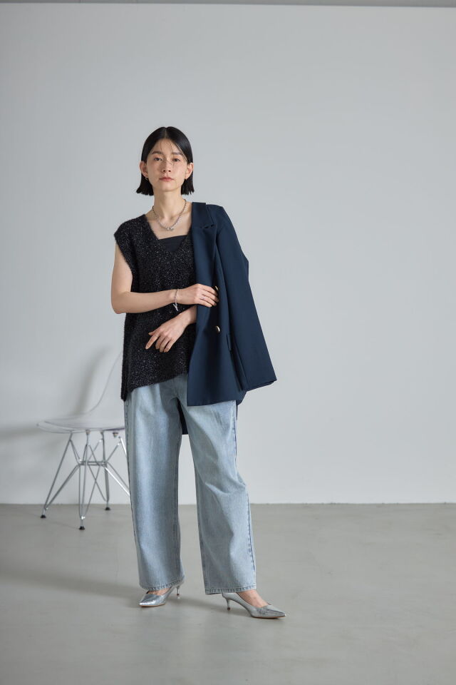 ガラスヤーンニットベスト※一部店舗のみ入荷
