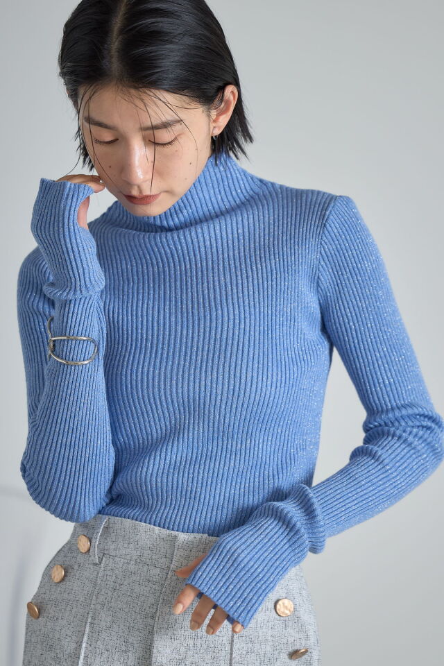 ラメハイネックニットプルーバー※一部店舗のみ入荷