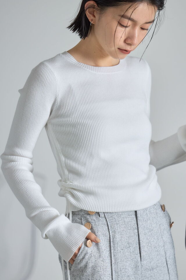 【2025 Summer SALE！】サイドドロストニットプルオーバー※一部店舗のみ入荷＊SALE品につき返品/交換/注文確定後の変更キャンセル不可＊
