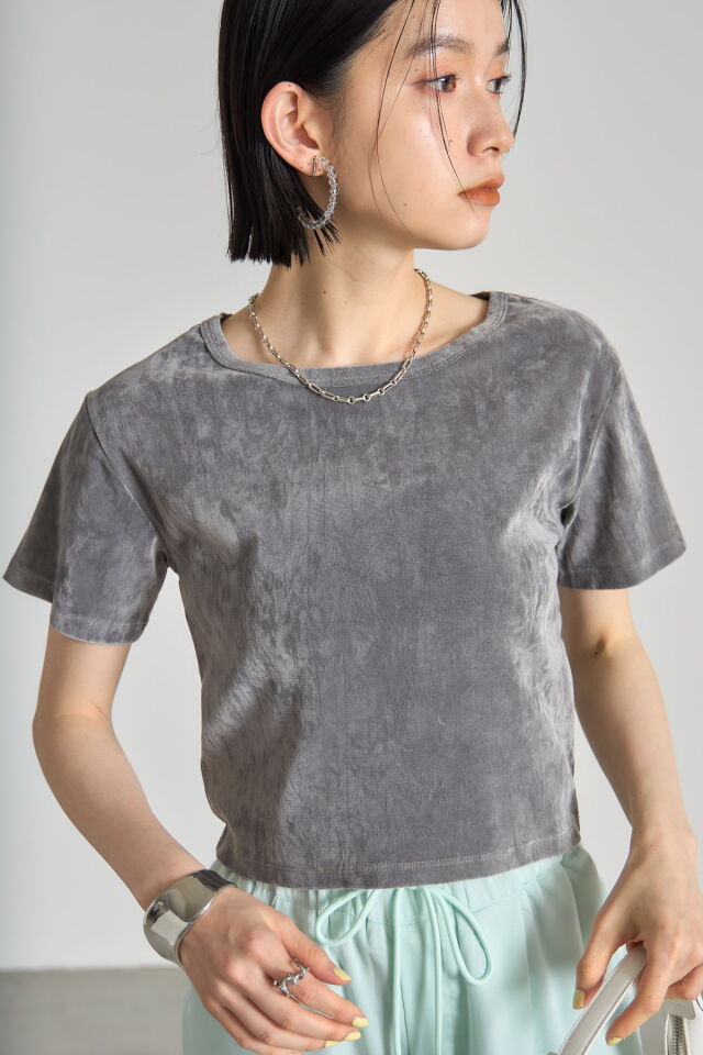 シアーベロアコンパクトTシャツ シアー ベロア コンパクト Tシャツ washable