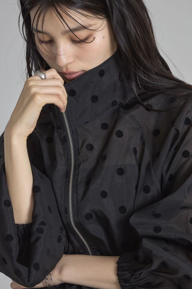 シアーフロッキードットジップブルゾン※一部店舗のみ入荷