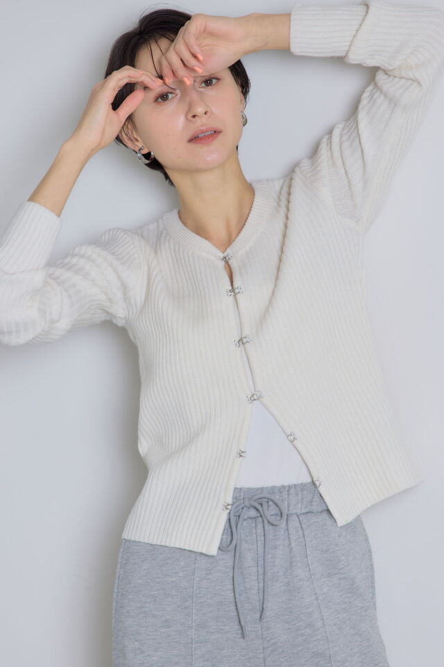 【2025 Summer SALE！】杢ニットスナップカーディガン※一部店舗のみ入荷＊SALE品につき返品/交換/注文確定後の変更キャンセル不可＊