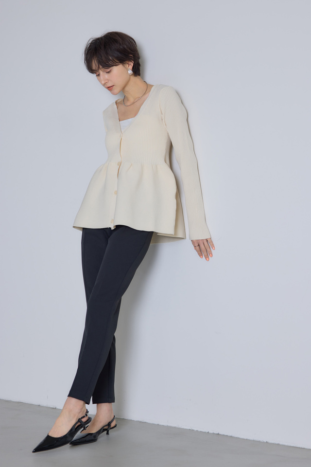 ペプラム ヨシキヒシヌマ　プリーツカーディガン　花柄　ブラウン　ヴィンテージ ペプラム ヨシキヒシヌマ プリーツカーディガン 花柄 ブラウン