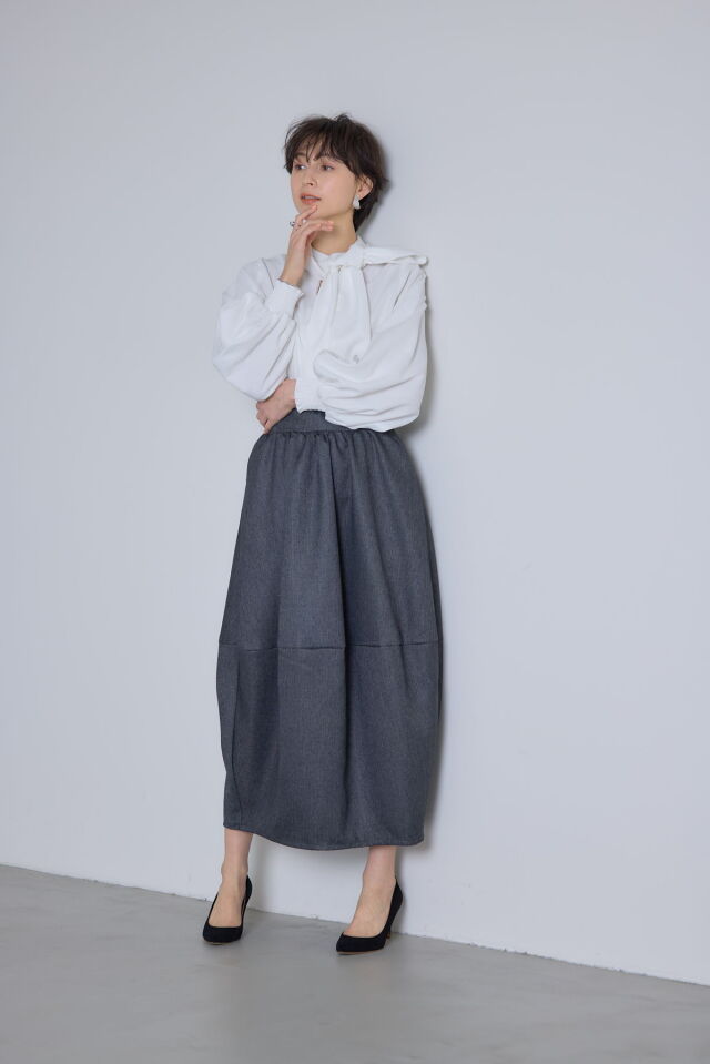 500Autumnstyling/ 新品未使用 コクーンスカート　白 500Autumnstyling/ 新品未使用 コクーンスカート 白 コクーン